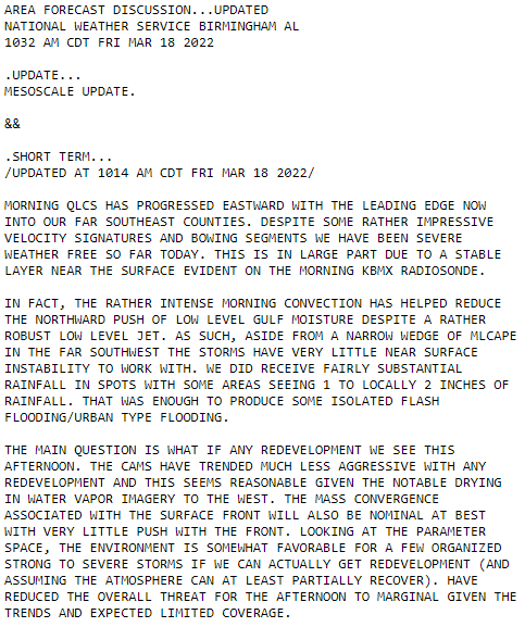 For those of you who are a little more weather-savvy, here's our latest mesoscale discussion. #alwx