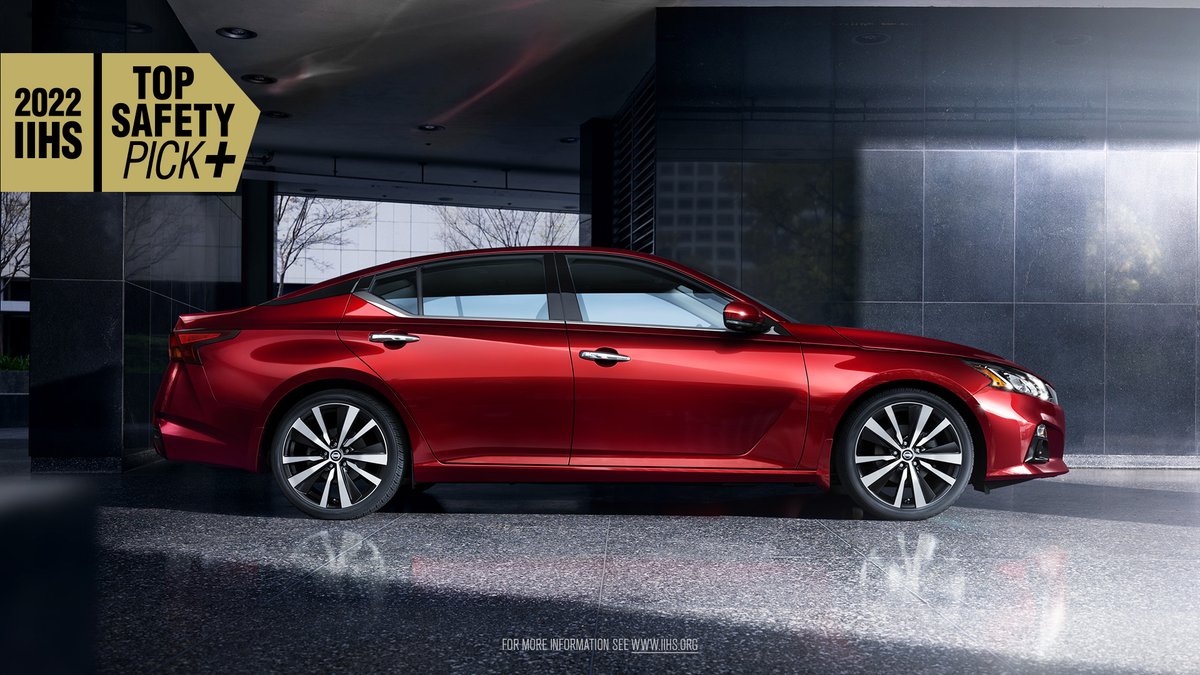 NissanUSA's tweet photo. 5/ Bring on the bragging rights for our fourth TOP SAFETY PICK+ winner, the 2022 #NissanAltima. https://t.co/NrIo0UIcFV