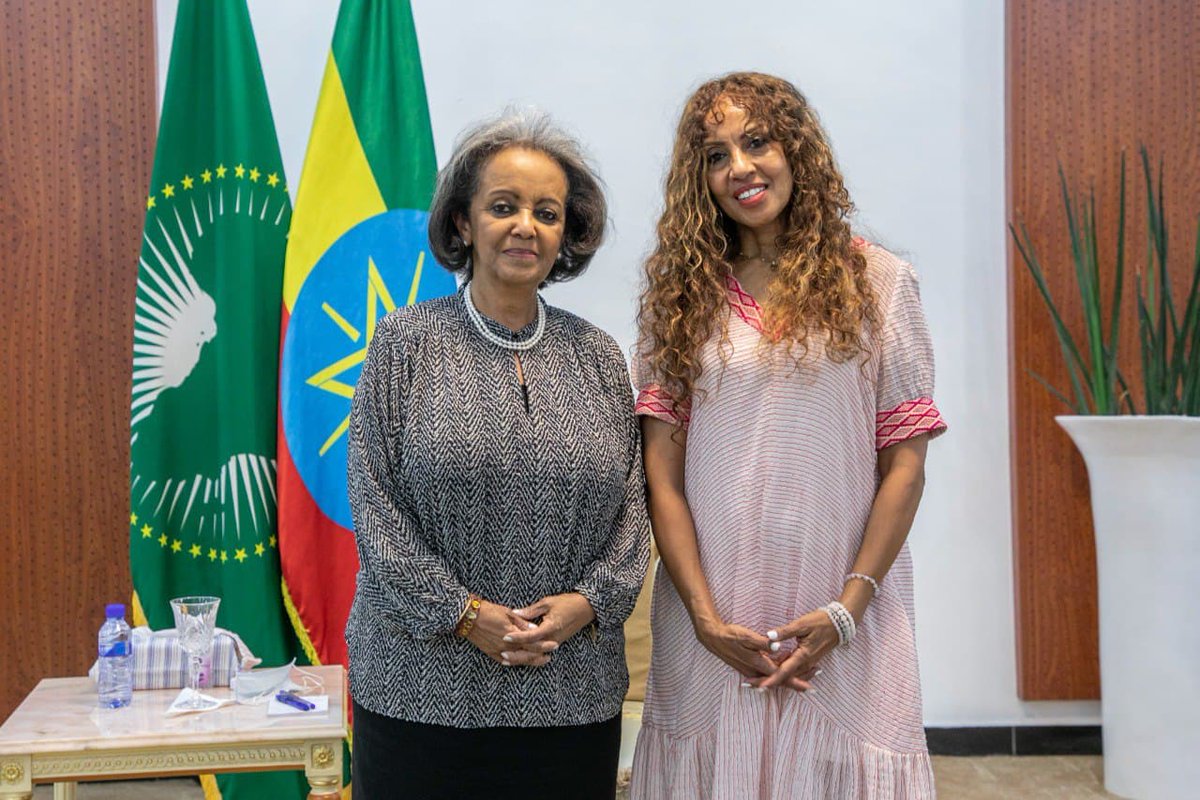 AfricanAdwa's tweet photo. In commemorating 126 Adwa Victory Day President Sahle-Work Zewde was awarded Taytu Award in recognition of an African Female in Leadership and Public Services. I was honored and humbled to deliver the award at the Presidents office on March ---, 2022. On behalf of Yene Ethiopia. https://t.co/y5b7OZCf3V