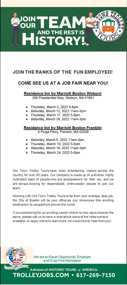 We are coming to a neighborhood near you!  Looking for a change of pace; a fun, flexible, or entertaining new job?  Come check us out at one of our job fairs.