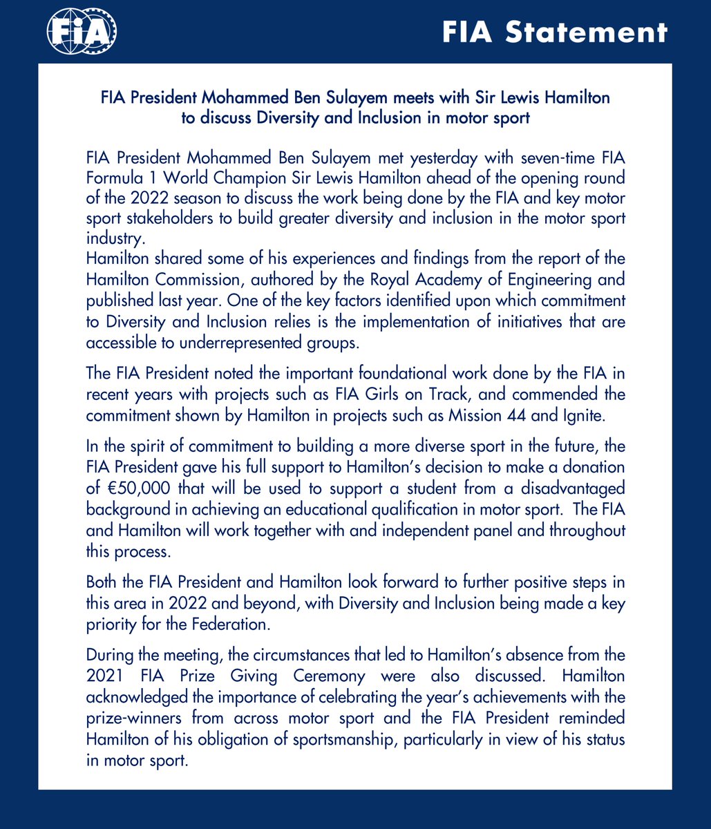 FIA tweet media