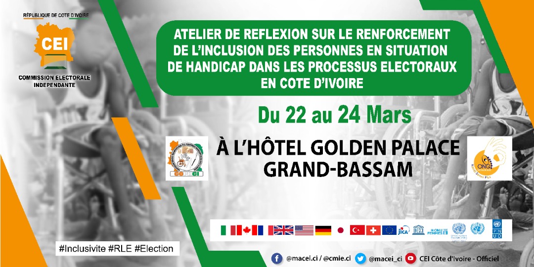 La Commission Electorale Indépendante poursuit sa stratégie #Inclusive et #Participative avec les OPH (Organisations de Personnes Handicapées) &amp; ses partenaires Institutionnels à Grand-Bassam <a href="/cophci_handi/">Handicap Côte d'ivoire</a> <a href="/pnudcotedivoire/">PNUD en Côte d'Ivoire</a> @ONUCotedIvoire @UnescoAbj #JICA