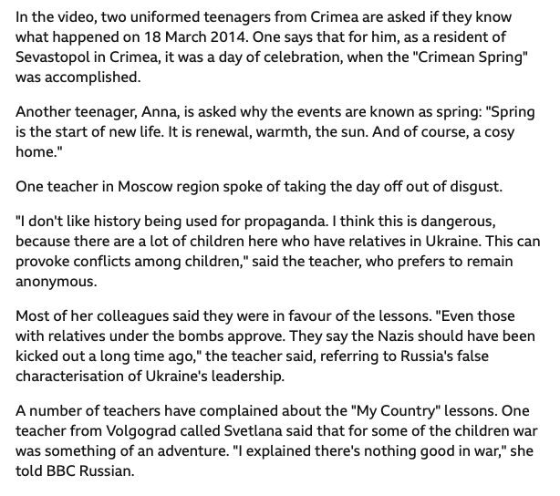 VisualisingWar's tweet photo. Just finished delivering a conference paper on the forces that shape children's habits of #VisualisingWar, and on cue here is a news item exposing how Russian teachers are being co-opted into spreading Russian propaganda and militarising children's minds: https://t.co/NHvp2tdShL https://t.co/zUyCdAttsS