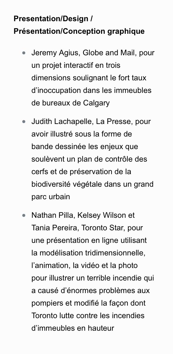 Sonnée, emballée, et absolument honorée d’être en nomination au Concours canadien de journalisme -NNA pour la première fois avec un bédéreportage! 🦌 (et bravo à tous les camarades en nomination cette année!)