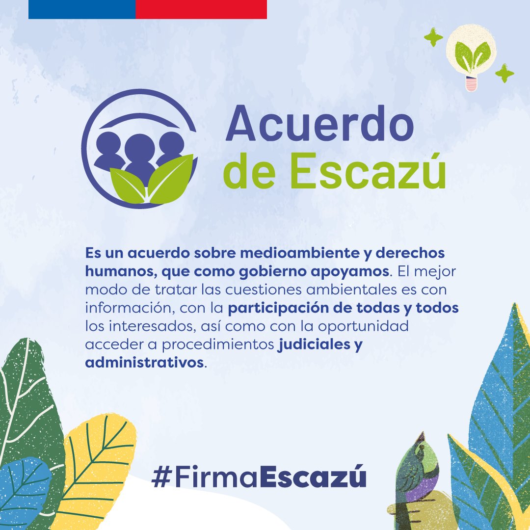 Minrel_Chile's tweet photo. ¡Ya es oficial! El Presidente @gabrielboric firmó el documento para que el Congreso Nacional apruebe la adhesión de Chile al Acuerdo de Escazú,🙌🌿tratado que busca proteger los derechos de acceso a la información ambiental, la justicia y la participación ciudadana.  #FirmaEscazú https://t.co/pgiCIpF9CY