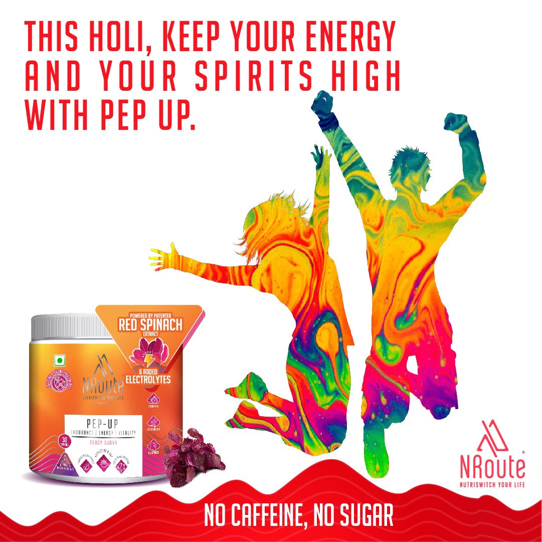 NRouteNutrition's tweet photo. This Holi, drive away the blues and bring the red of energy, the saffron of vigour, &amp; the pink of vitality into your life along with the myriad other colours of celebration with Pep-Up. 
Buy now :
https://t.co/6G2M9YDY8l

#festivalofcolors #Holi2022 #holi https://t.co/uGgou1W5bP