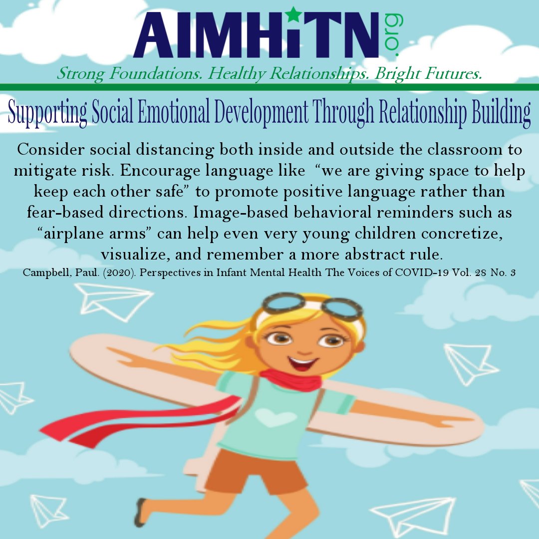 AIMHiTN's tweet image. Who doesn't love imagining they have airplane arms? 😆 Using visual reminders like this to support young children's understanding of safety during the time of covid has proven to be incredibly valuable in promoting positive behavior! #covid #healthpractices #infantmentalhealth