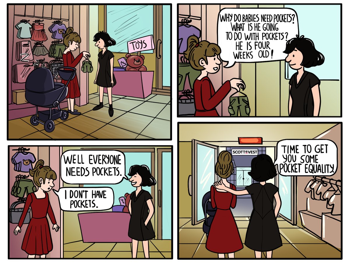 You need pockets, she needs, pockets, everyone needs pockets! Time for Pocket Equality!

#SCOTTeVEST #PocketScience #PocketEquality #pockets #pocket #edc #comic #comicart #wewantpockets #pocketsforwomen #fashion #biggerpockets #betterpockets