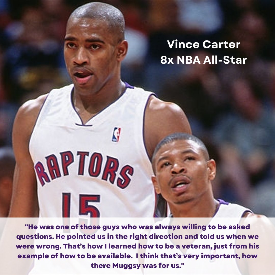 MuggsyBogues's tweet photo. Means a lot to hear from former teammate and record breaker @mrvincecarter15 in my new memoir, “Muggsy” - man we had some good times! Go ahead and preorder for 30% off with code MUGGSY30 to read about them: https://t.co/FkwHR1SeH4 https://t.co/EAoZa1bcaS