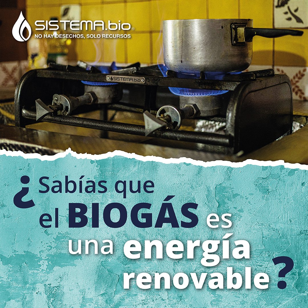 ¿Sabías que el biogás es una energía renovable?
Se produce por la fermentación de materia orgánica con agua dentro de un ambiente libre de oxígeno. 
En Sistema.bio nos aseguramos de que tengas la mejor calidad de biogás.
#EnergíaRenovable