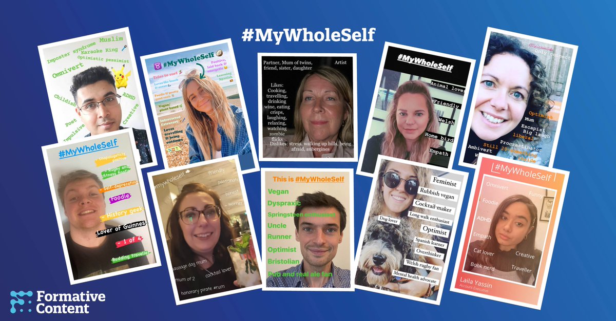 thisisformative's tweet photo. Today is #MyWholeSelf Day! π
At Formative, we believe in bringing our whole selves to work every day and embracing all of our different backgrounds. Meet a few of the team below, as they share what makes them 'them'! π
#WeAreFormative https://t.co/h79yfvuMyE
