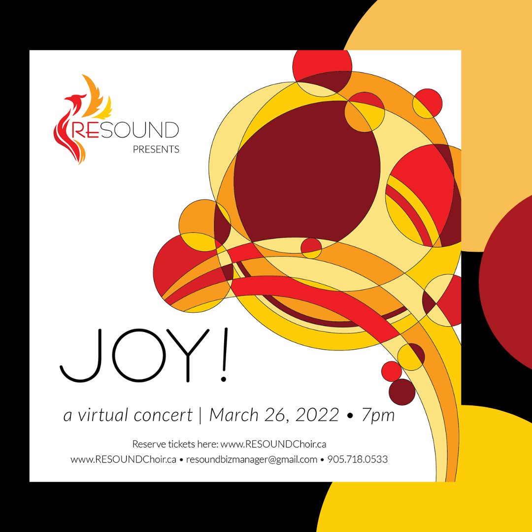 ChoirResound's tweet photo. "Oh Joy! Oh Gladness inexpressible!" RESOUND Choir reflects on these words from Dante's Paradiso in our upcoming performance, JOY!, premiering on YouTube on March 26th at 7pm. https://t.co/o3Ljupxa00 #RESOUNDChoir #VirtualConcert #DurhamRegion #GetYourTix #SupportLocalArts https://t.co/GEJr96DCCH