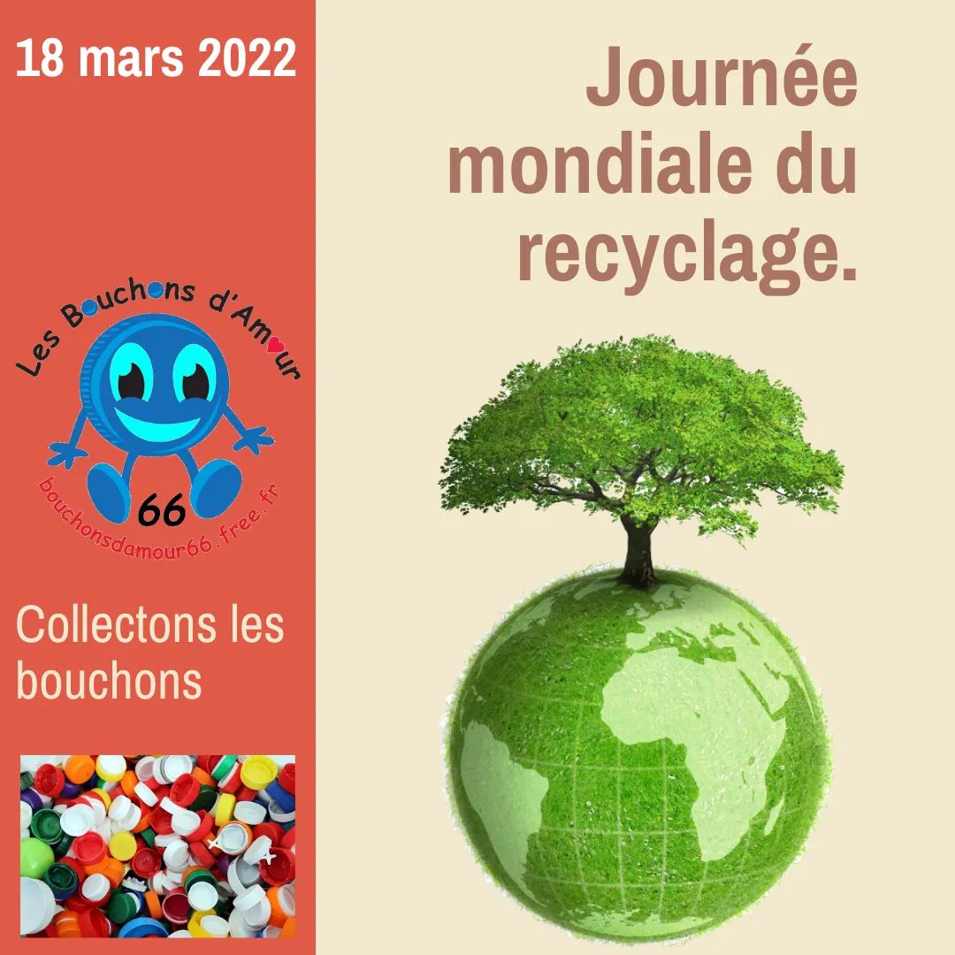 Bouchons66's tweet photo. 18 mars 2022, c'est la #JournéeMondialeDuRecyclage
Vous,tous les jours,vous recyclez les #bouchons en faveur du monde de l #Handicap      
Merci
#PerpiMetropole #PaysCatalan #PyreneesOrientales #solidarité #ecologie  #Perpignan #Roussillon #dechets #developpementdurable #ecogeste https://t.co/OC06gsSIfL