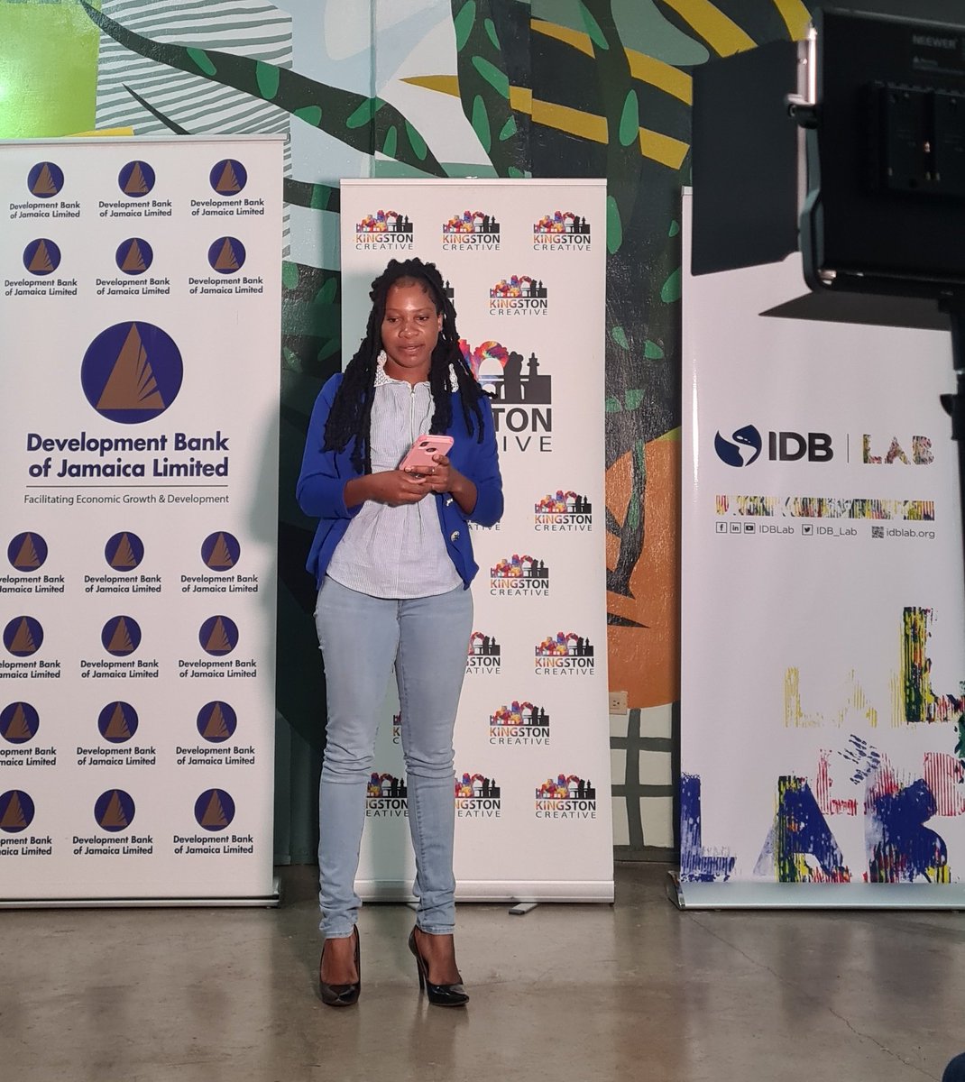 dempsterchung's tweet photo. Loving the #CreativeHackJA handover ceremony. Over J$1 million invested in creative businesses thanks to @IDB_Lab and @DBJamaica for their partnership on this project #Createch. Looking forward to see how these ideas grow with the investment! https://t.co/uBvwaTeGKv