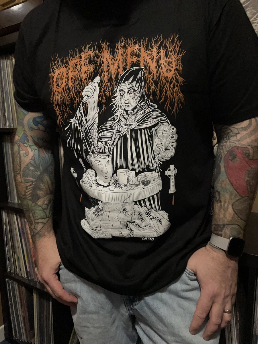 FirstSpinsFree's tweet image. “What band is that?” - it’s not a band - “oh, did you grab it at a Tattoo Convention?” - Nope… (long pause prior to admitting it’s from a Food podcast ) thanks @OffMenuOfficial