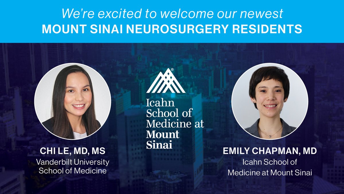 Mount Sinai Neurosurgery (@mountsinaineuro) on Twitter photo Happy #MatchDay2022🎉 We're thrilled to announce our new <a href="/MountSinaiNeuro/">Mount Sinai Neurosurgery</a> residents: Dr Chi Le from <a href="/VUMC_Neurosurg/">VUMC Neurosurgery</a> & Dr Emily Chapman (<a href="/kojima_emily/">Emily Kojima Chapman</a>) from <a href="/IcahnMountSinai/">Icahn School of Medicine at Mount Sinai</a>! We cannot wait for them to join us. Congrats to everyone today! <a href="/neurosurgery/">Neurosurgery</a> <a href="/youngneuros/">AANS Early-to-mid Career Committee (#E2M)</a> <a href="/NeurosurgSinai/">Mt Sinai Neurosurg Residents</a> Happy #MatchDay2022🎉 We're thrilled to announce our new <a href="/MountSinaiNeuro/">Mount Sinai Neurosurgery</a> residents: Dr Chi Le from <a href="/VUMC_Neurosurg/">VUMC Neurosurgery</a> & Dr Emily Chapman (<a href="/kojima_emily/">Emily Kojima Chapman</a>) from <a href="/IcahnMountSinai/">Icahn School of Medicine at Mount Sinai</a>! We cannot wait for them to join us. Congrats to everyone today! <a href="/neurosurgery/">Neurosurgery</a> <a href="/youngneuros/">AANS Early-to-mid Career Committee (#E2M)</a> <a href="/NeurosurgSinai/">Mt Sinai Neurosurg Residents</a>
