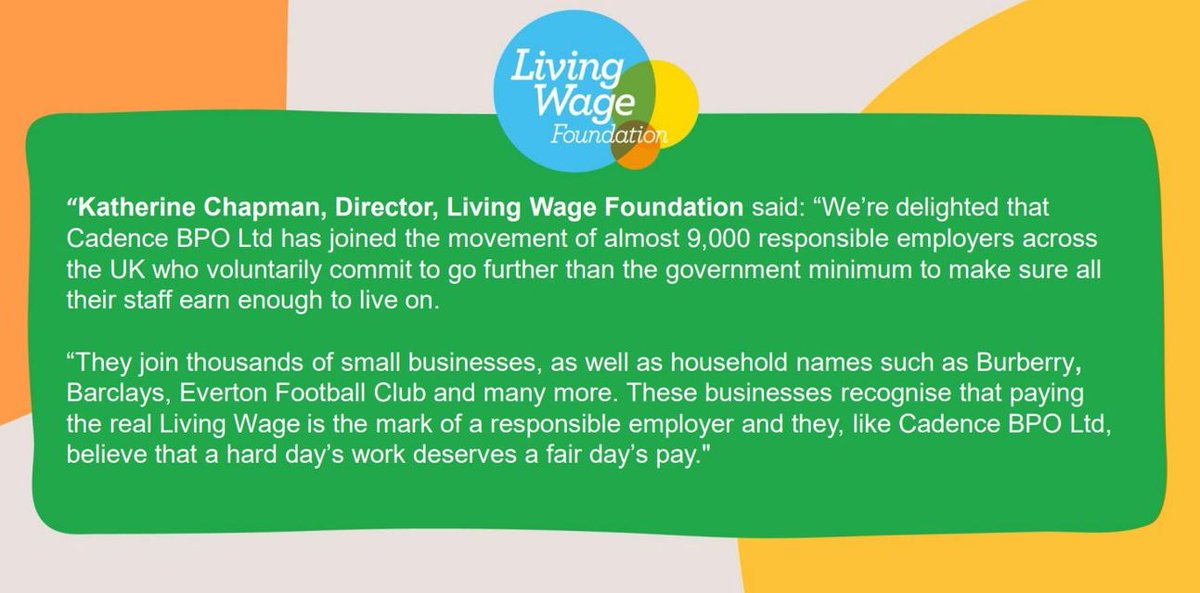 Cadence are delighted to announce that we are now an accredited Living Wage Employer. We are passionate about our people and our community, and this forms part of our commitment.
#LivingwageScotland #Kilmarnock #buildingabusiness
@malcmaclennan @Dougan1978