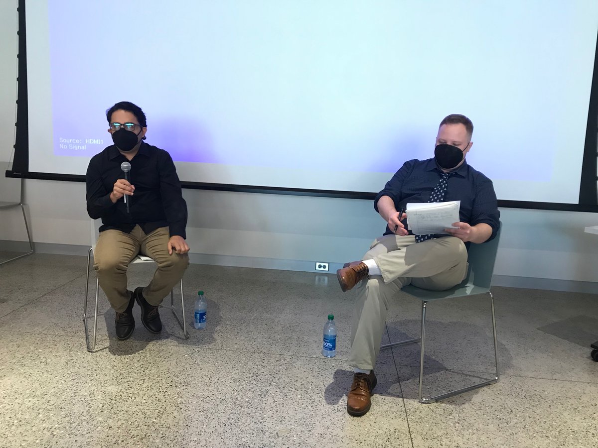 Congratulations to Dr. Juan Larrosa Fuentes, who is the recipient of the Klein College Rising Scholar award! Dr. Patrick Murphy presented the award to Dr. Larrosa, and third year doctoral student Jack McLaren led the Q&amp;A.