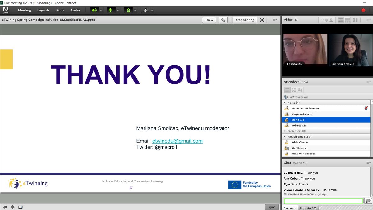 mscro1's tweet image. I had the pleasure to talk about Inclusive Education and Personalized Learning as a part of eTwinning Spring Campaign organized by @eTwinningEurope 
Great to hear and learn from Marie Louise, another eTwinning featured group moderator. @eTwinningHR 
#etwinning #springcampaign ☺️