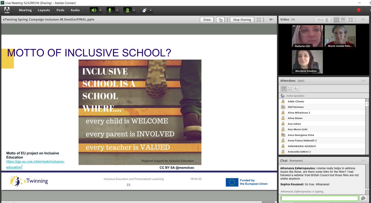mscro1's tweet image. I had the pleasure to talk about Inclusive Education and Personalized Learning as a part of eTwinning Spring Campaign organized by @eTwinningEurope 
Great to hear and learn from Marie Louise, another eTwinning featured group moderator. @eTwinningHR 
#etwinning #springcampaign ☺️