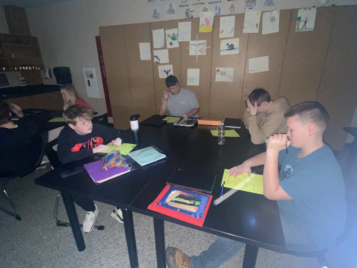 Morse code with flashlights as it relates to how light moves in 8th grade science <a href="/LukeLutterman/">Luke Lutterman</a> #WeAreTriton #studentengagement #handsonlearning