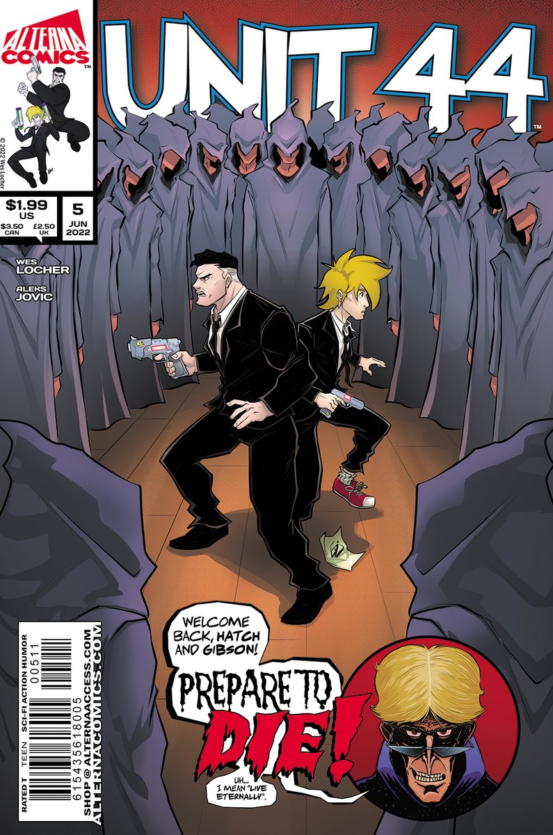 alternacomics's tweet photo. COVER REVEAL for Unit 44 #5

Available for pre-order on our SPRING campaign launching on March 20th -- sign up here and don't miss it! 👉 https://t.co/PvST642O9Y

UNIT 44 by @weslocher @Crazy_Toons https://t.co/D47U4VWTDq
