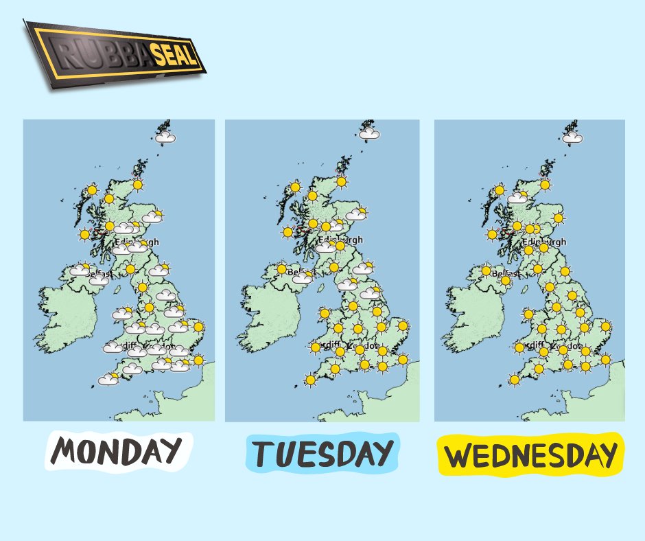 Rubbaseal's tweet image. The weather for next week looks ideal for your roofing projects! 

😎🤞⛅🌝