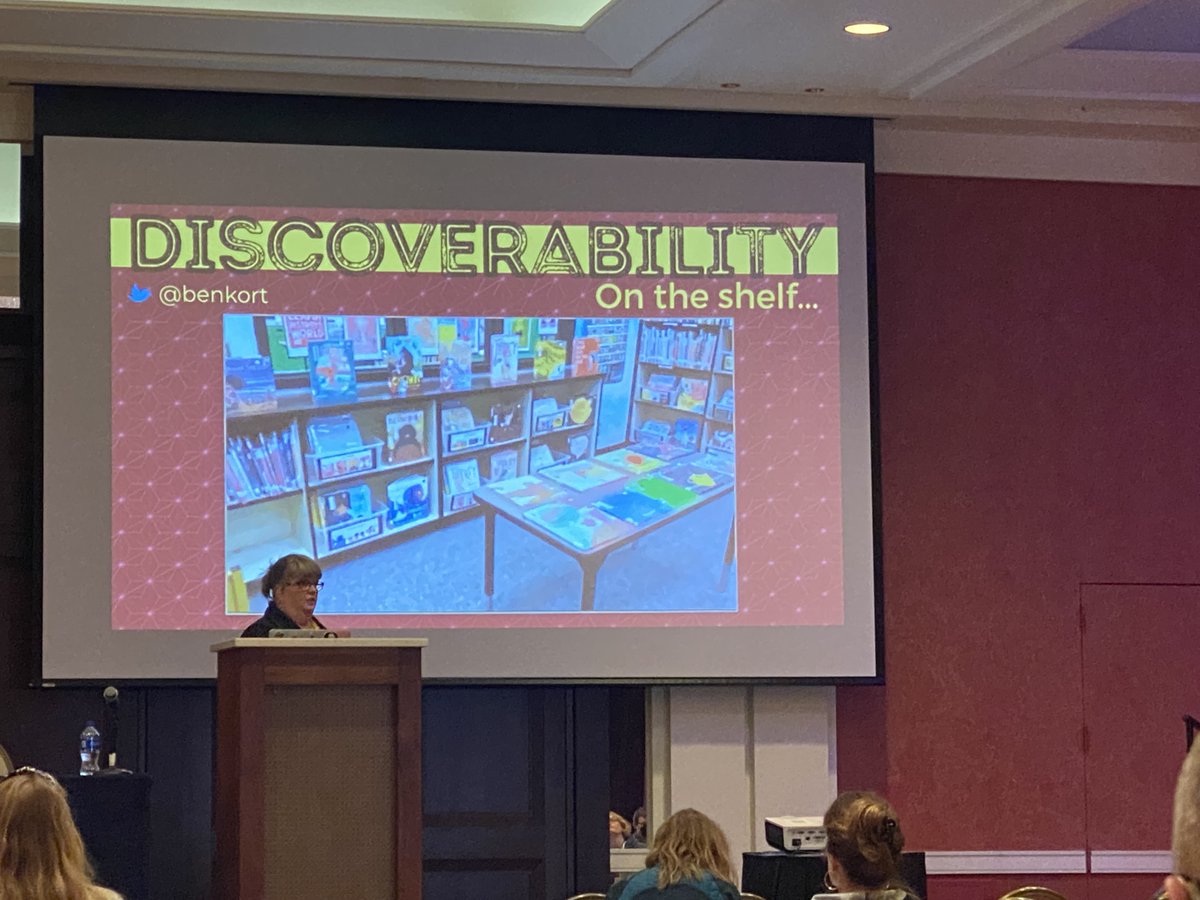 jlbowling's tweet photo. Libraries need to be built for your students most in need. Make it discoverable, not just searchable. @jenniferlagarde @benkort #MACUL22 https://t.co/VEMRN2adEI