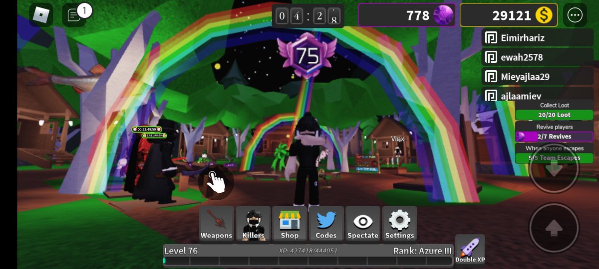 emrhriz's tweet photo. 🍀 St Patrick's Event 🍀

- Event duration 17 March to 31 March 📅
- New code : LUCKY2022 ✨
- New rare drop Rainbow Cloverbeat
has a 1% chance to drop when player successful escape ! 🌈

#survivethekiller #Roblox #StPatricksDay https://t.co/b7j8ZTL9W8