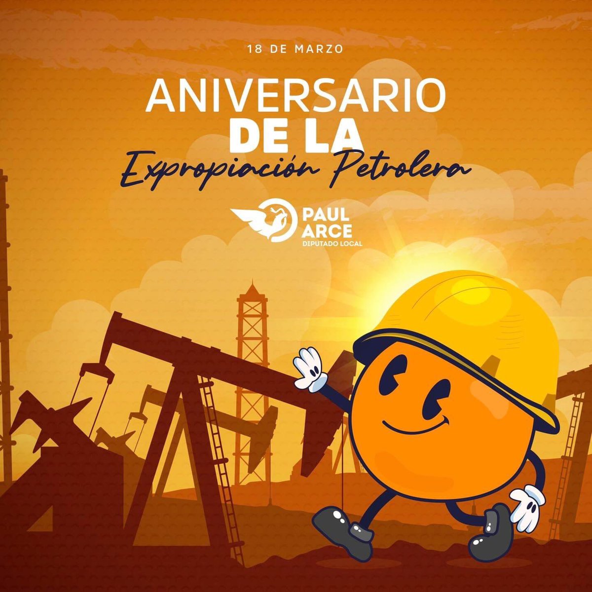 Un día como hoy en 1938, el Presidente de México, Lázaro Cárdenas, declaró la expropiación petrolera que explotaban las compañías extranjeras, volviéndolas propiedad de nuestra nación. 

#PaulArce
#DiputadoLocal
#MovimientoCiudadano 🦅