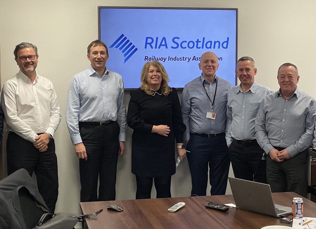 railindustry's tweet photo. An excellent discussion at the RIA Scottish Leadership Group meeting today, looking at what the supply chain can do to support Scotland’s railways.
Some exciting plans for the coming months - watch this space!👀
#RIAScotland #ScotlandsRailway https://t.co/RSM4NibG7U