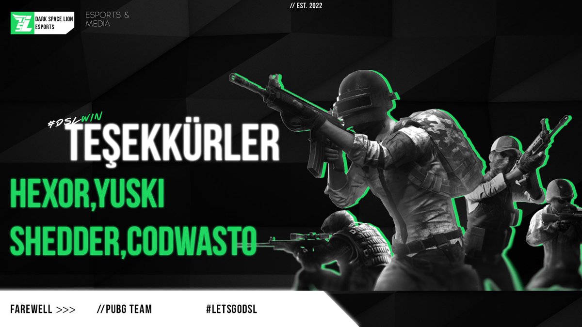 darkspacelion's tweet photo. Bünyemizde bulunan PUBG takımımız ile karşılıklı anlaşarak yollarımızı ayırmış bulunmaktayız.
Kendilerine kariyerlerinde başarılar dileriz.
#LETSGODSL https://t.co/7FNQPJ1rhS