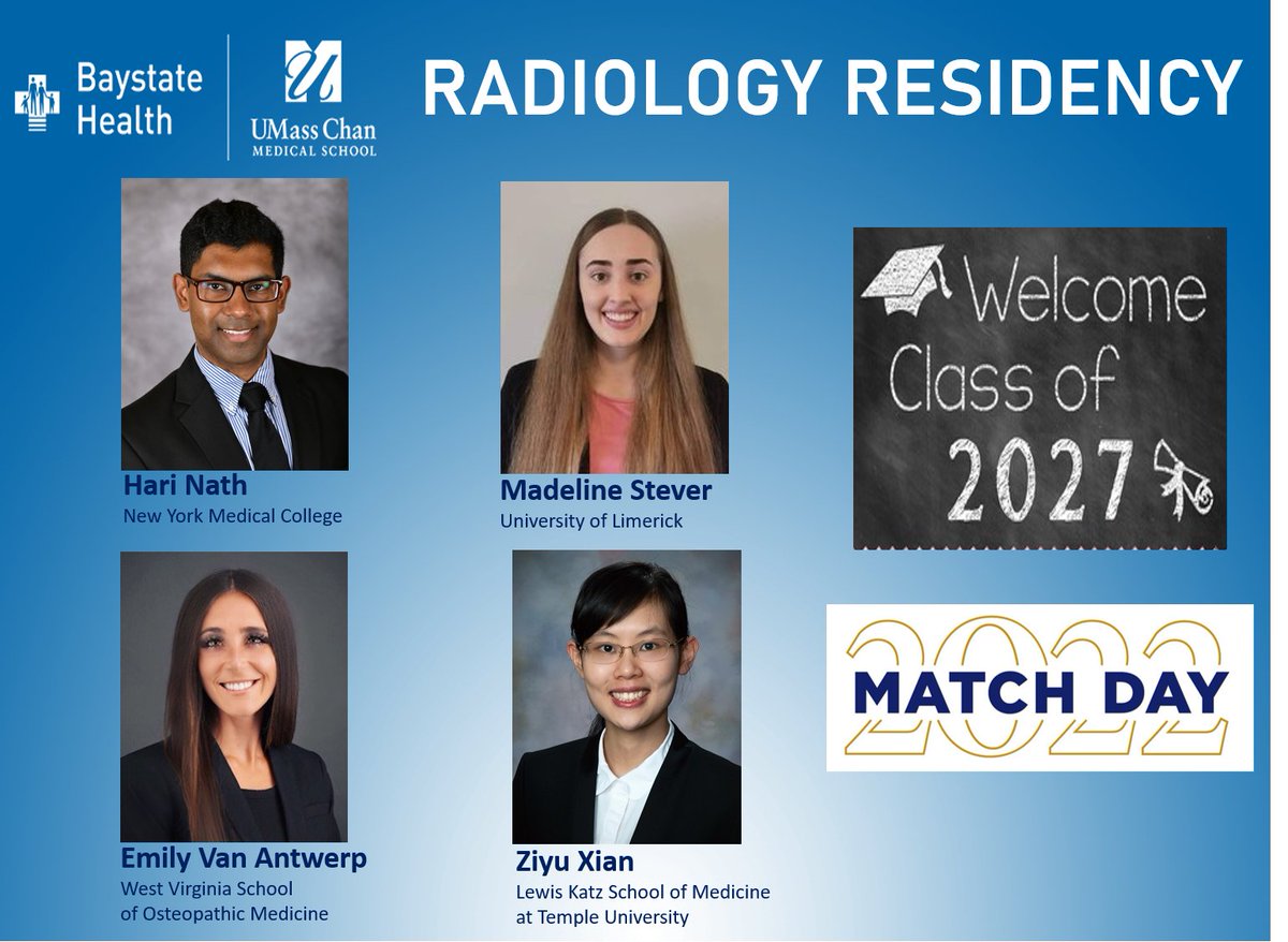 So excited to welcome our newly matched residents <a href="/BaystateRadRes/">UMass Chan - Baystate Radiology Residency</a> <a href="/Baystate_Health/">Baystate Health</a>! Our success in recruiting women to our program continues as this class joins our all female incoming R1s! #radxx #radres <a href="/ACER_AUR/">ACER AUR</a> @AURtweet <a href="/AAWR_org/">AAWR</a>