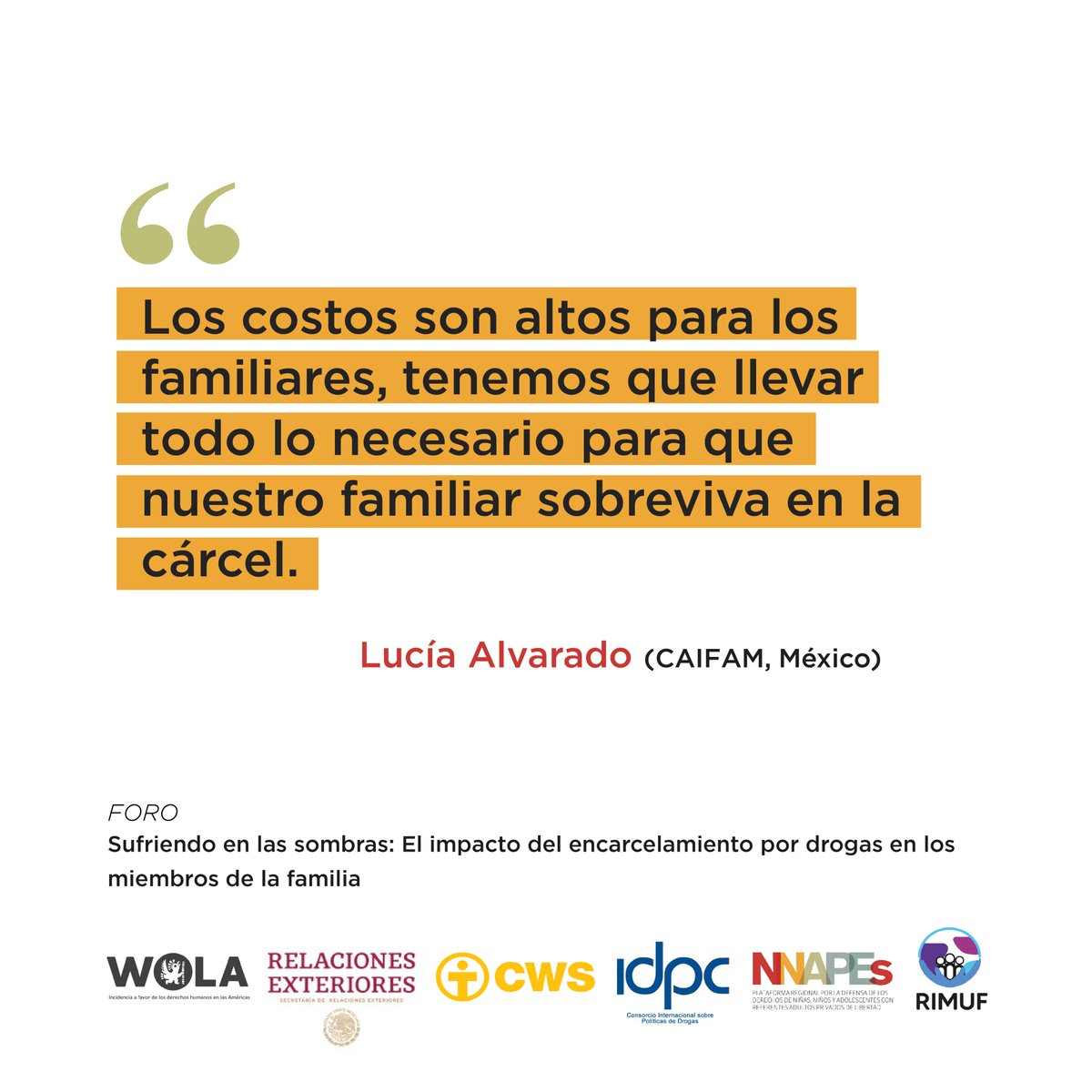 PNNAPES's tweet photo. Lucía Alvarado fundó el Centro de Atención Integral de Familiares con Personas Privadas de Libertad (#CAIFAM), en México 🇲🇽, a partir de que su vida cambió cuando su hermana fue privada de libertad.
@WOLA_org @IDPCnet @CRimuf @cwslac https://t.co/RskhvroQ90