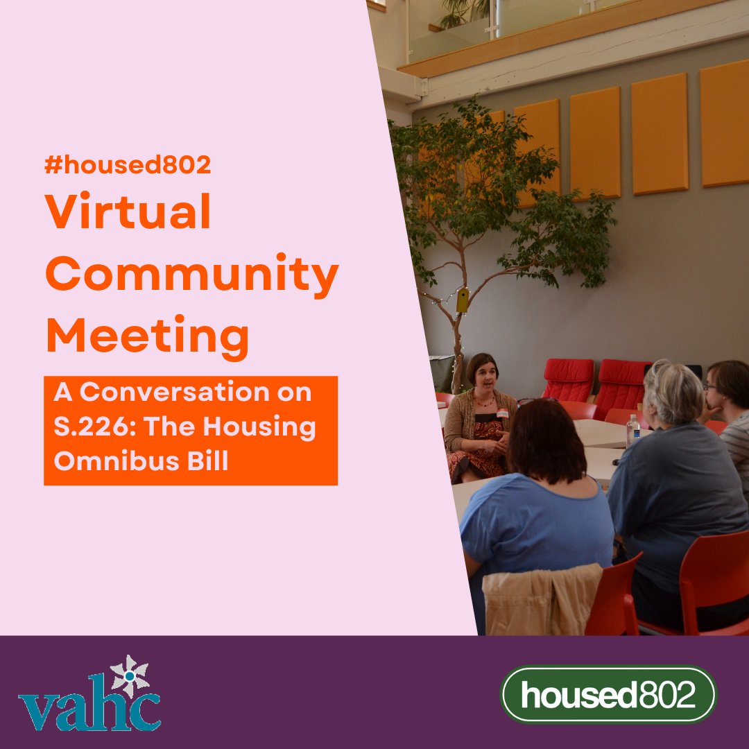 Join us next Tuesday for a conversation on new affordable housing developments at the State House! We will be joined by Chad Simmons, the Policy and Engagement Specialist at <a href="/vhfa/">Vermont Housing Finance Agency</a>.
#housed802
fb.me/e/3frlWAzHt