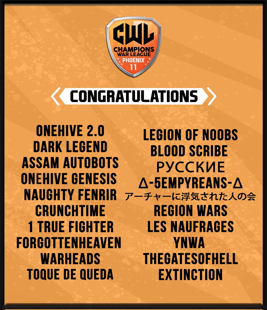 Hyped for <a href="/champwarleague/">Champions War League</a>. We'll face lots of strong teams 🥳