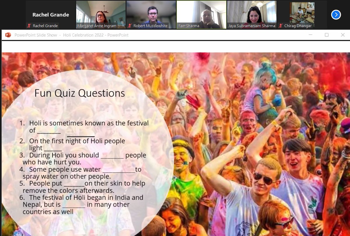 DhcPeople's tweet photo. Holee mubaarak!

In honor of #holi, the Hindu festival of colors, Definitive Healthcare hosted a virtual Holi celebration this morning.

Many thanks to our colleagues at Analytical Wizards US for leading this morning's event 🌈 https://t.co/WWDoCoj22L