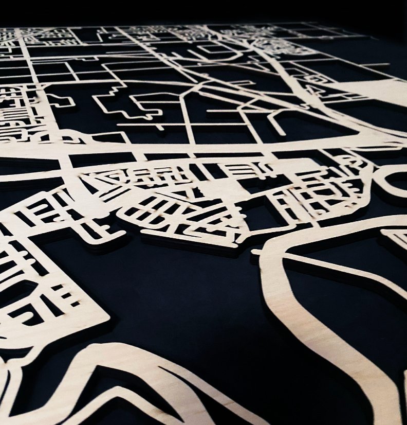 This laser cut map has to be one of our favorite jobs we have done recently! The detail is so killer! #lasercutting #Map #manufacturing