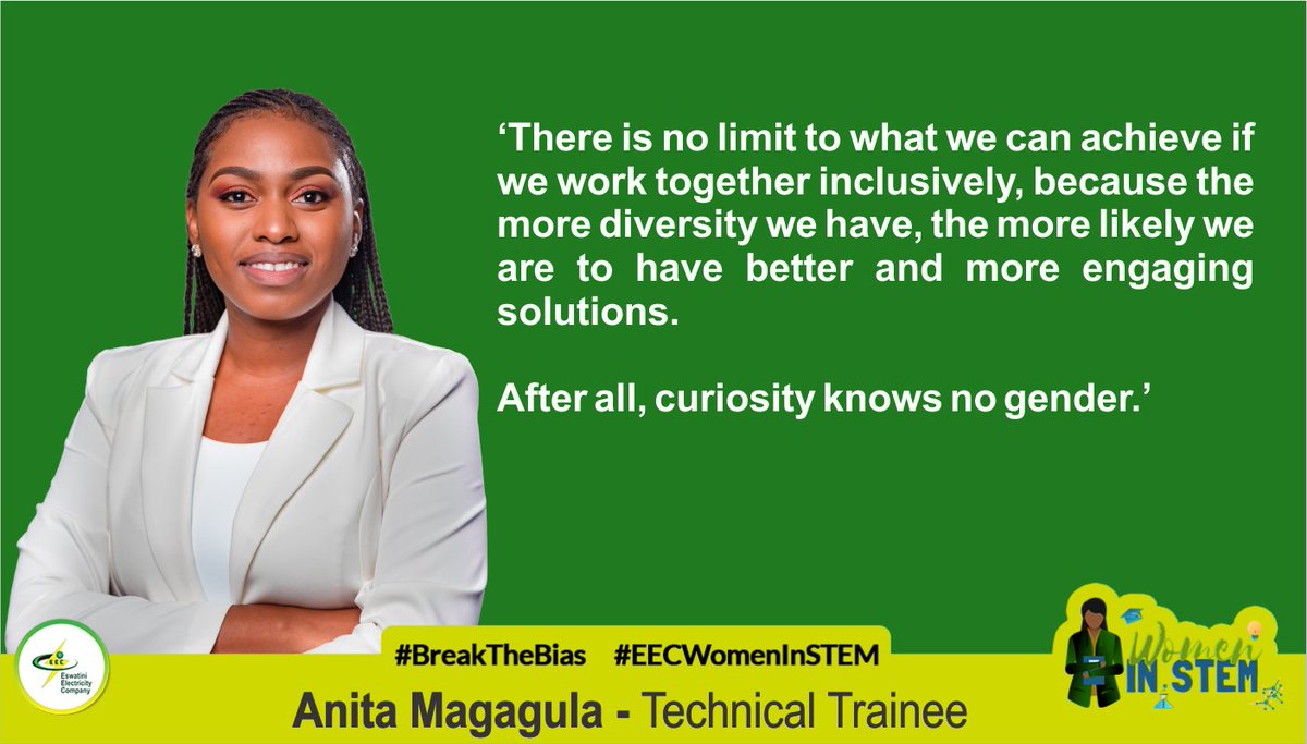EecEswatini's tweet photo. #EECWomenInSTEM lending their voices to #BreakTheBias in the workplace and our communities beyond International Women's Day. https://t.co/qbmb2PA8we
