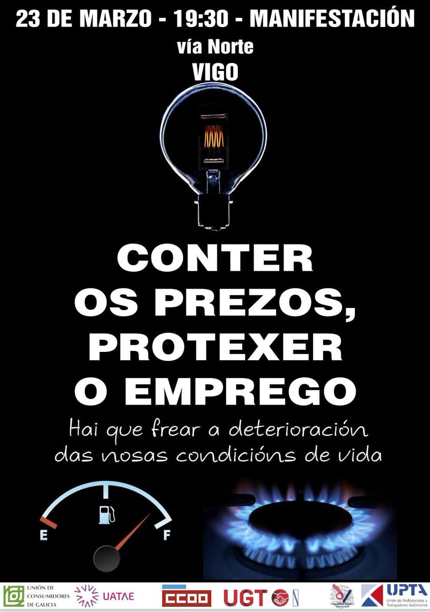 Movilización el próximo miércoles para reivindicar soluciones reales a la subida de los precios de la energía.