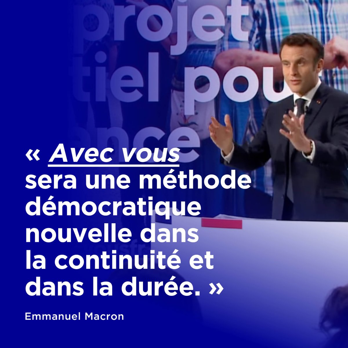 LREM55's tweet photo. 🗣 Emmanuel Macron a dévoilé ce jeudi son projet présidentiel pour la France

👀 Venez le découvrir : https://t.co/6L9HGltoGH https://t.co/xMGXKMHrK5