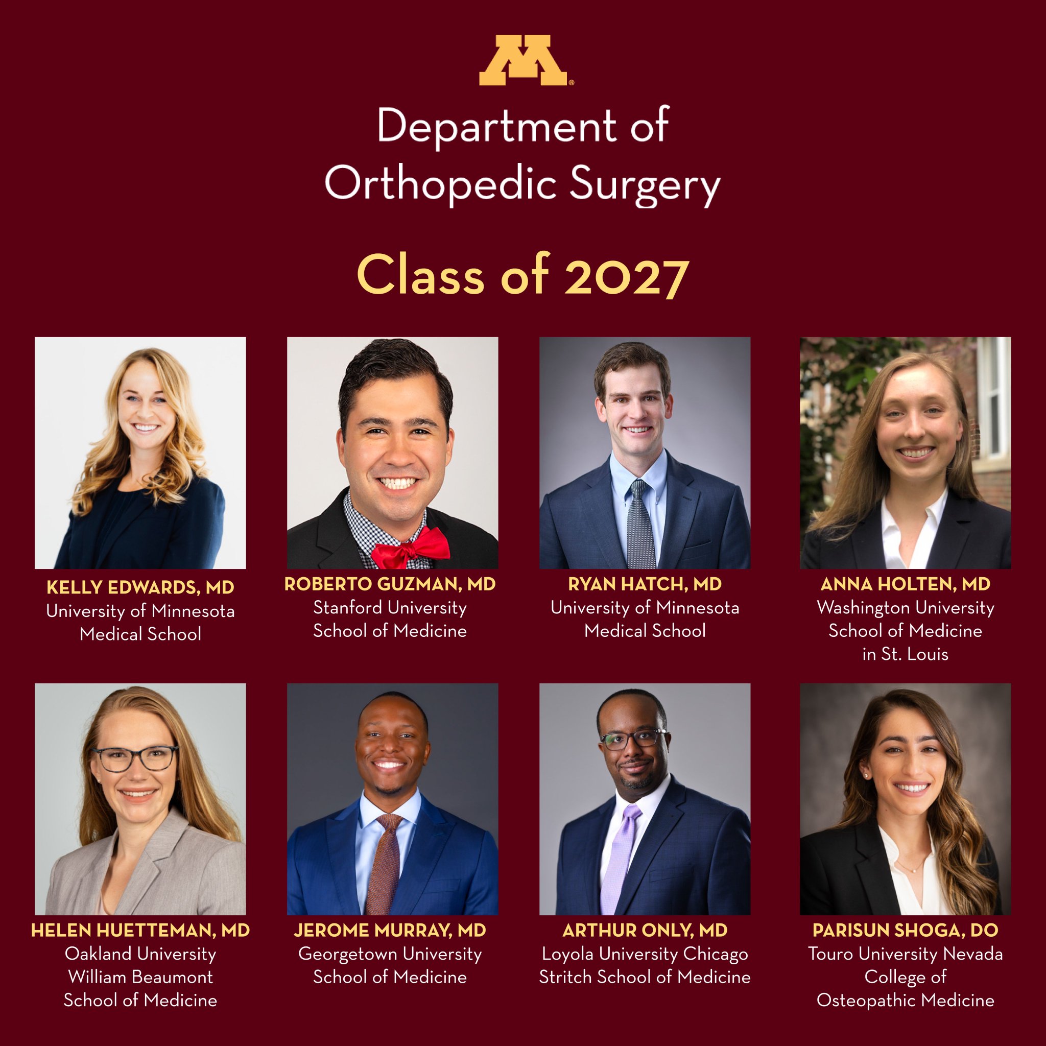 UMN Department of Orthopedic Surgery on Twitter "Today we accepted the
