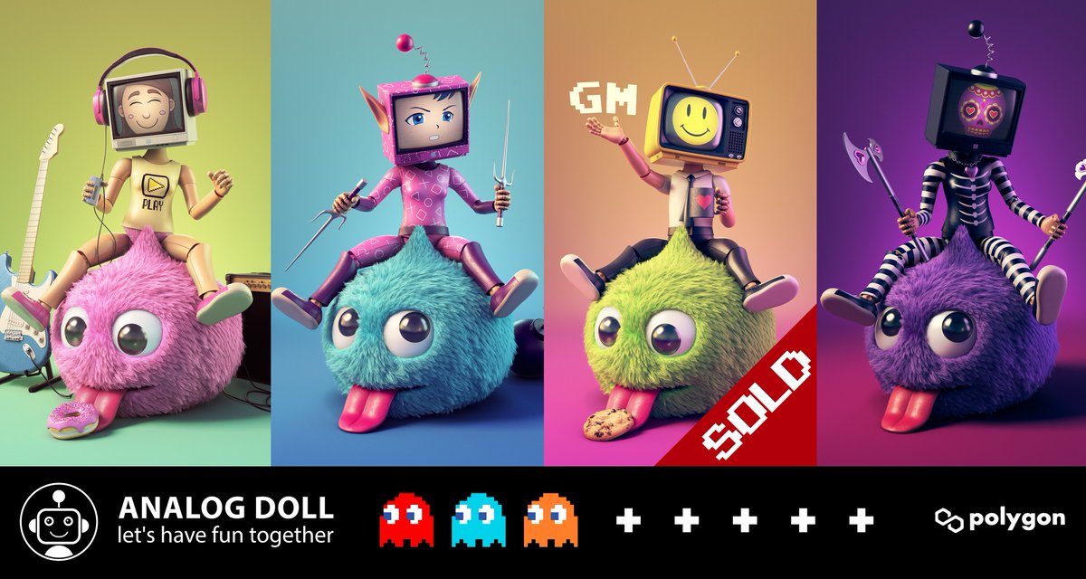 Memories of childhood TV  "Analog Doll" 
on <a href="/0xPolygon/">Polygon | POL</a> <a href="/opensea/">OpenSea</a>📺🕹️🕹️🕹️
Please come and visit, Then you will fall in love with these dolls!!!

opensea.io/collection/ana…

#NFT #NFTCommunity #NFTdrop #nftart #OpenSeaNTF #NFTartists #Polygon