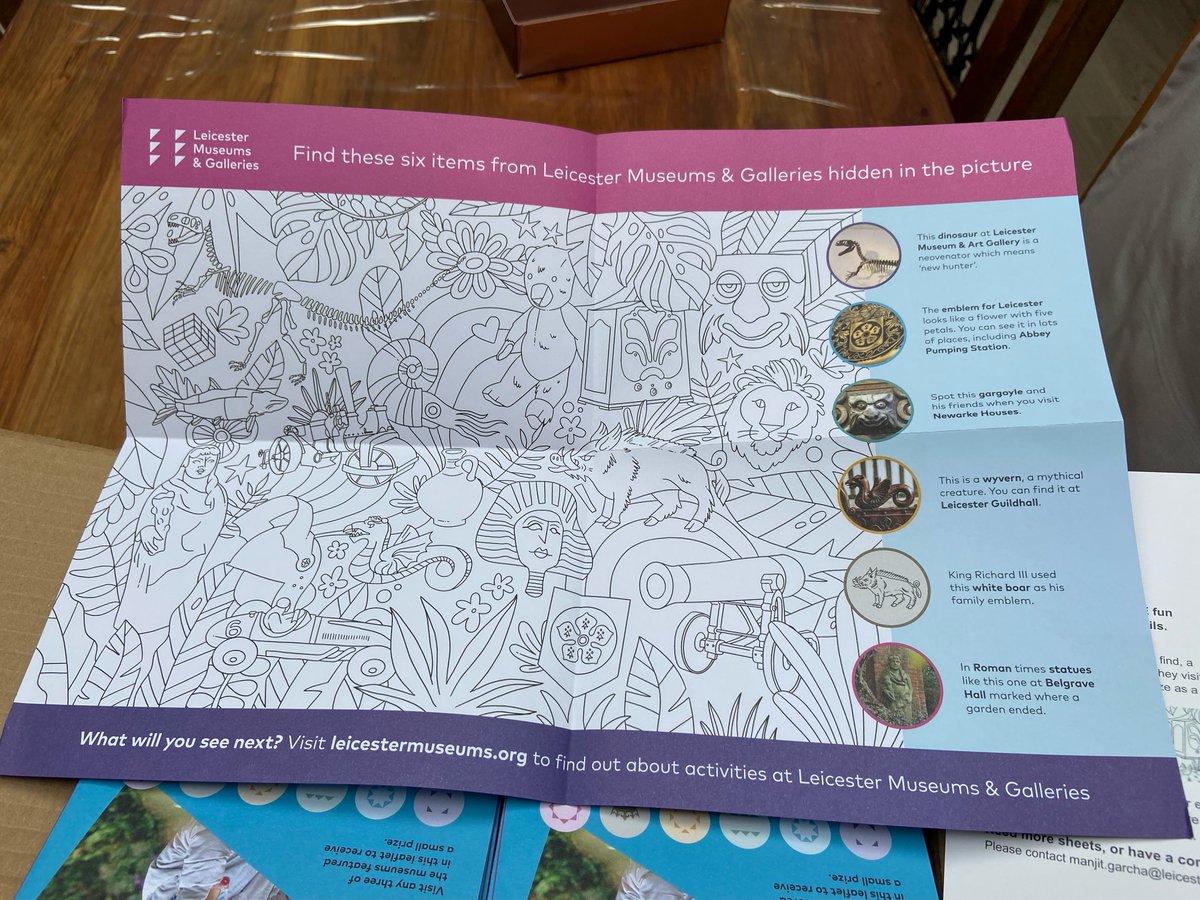 leicestermuseum's tweet photo. Children at Leicester primary schools have been given 'Discover Something Amazing' activity sheets. We're looking forward to seeing who collects #TopVisitor prizes this weekend. Search 'Family friendly' activities on our What's on page: https://t.co/B6K1V4iwoj https://t.co/kStMDKb9rI