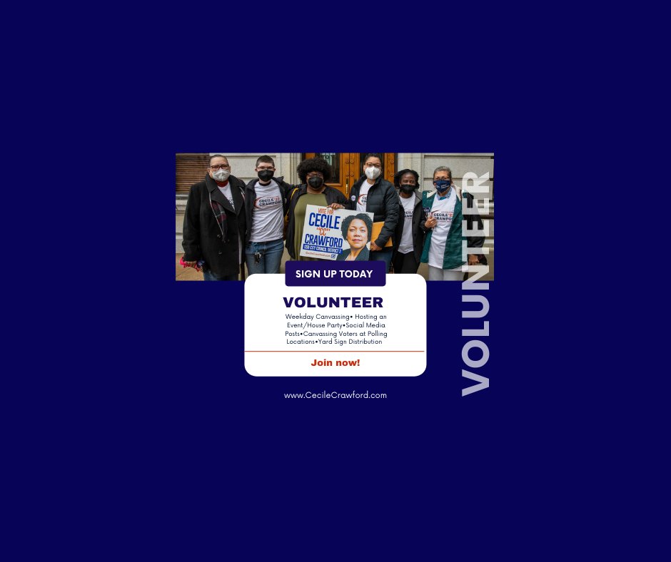 CCforNC's tweet photo. We are looking for more volunteers for #teamCC! There are so many ways to connect and join!

🗳️ Cecile "CC" Crawford is running for a seat on the Greensboro, NC City Council for District 2. Join Team CC to help her Put People First!
👟 Volunteer: https://t.co/3QnuTQvLRc https://t.co/U8cf8QhhO8