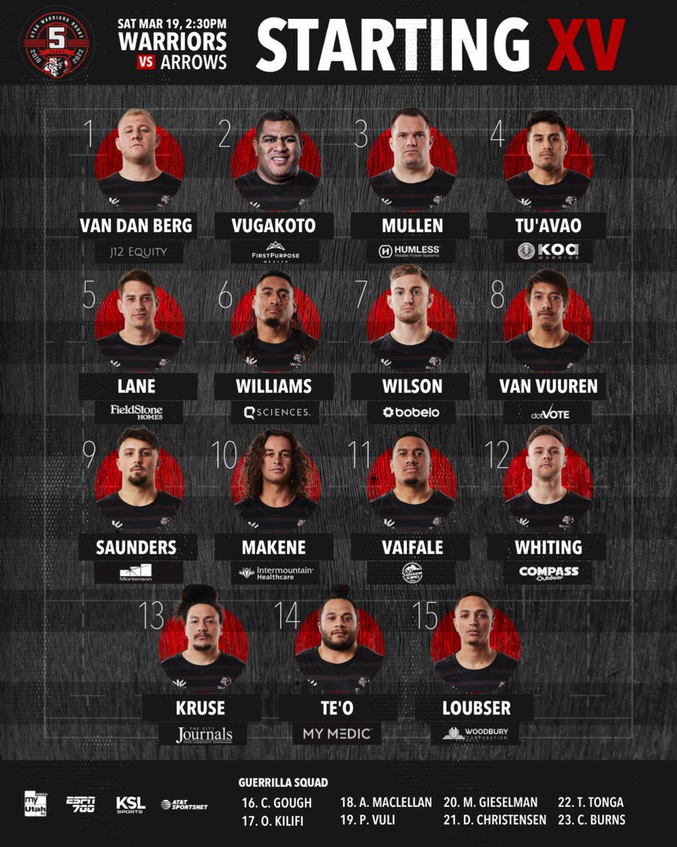 The boys are back at Zions Bank Stadium. 

⚔️ Toronto Arrows
📆 Saturday, March 19
🕗 2:30 PM MT
📍 Herriman, UT
🏟️ Zions Bank Stadium
📺 KMYU &amp; KSL Sports
📻 ESPN 700 &amp; ESPN 960

#ForTheNation || #RiseOfRugby
