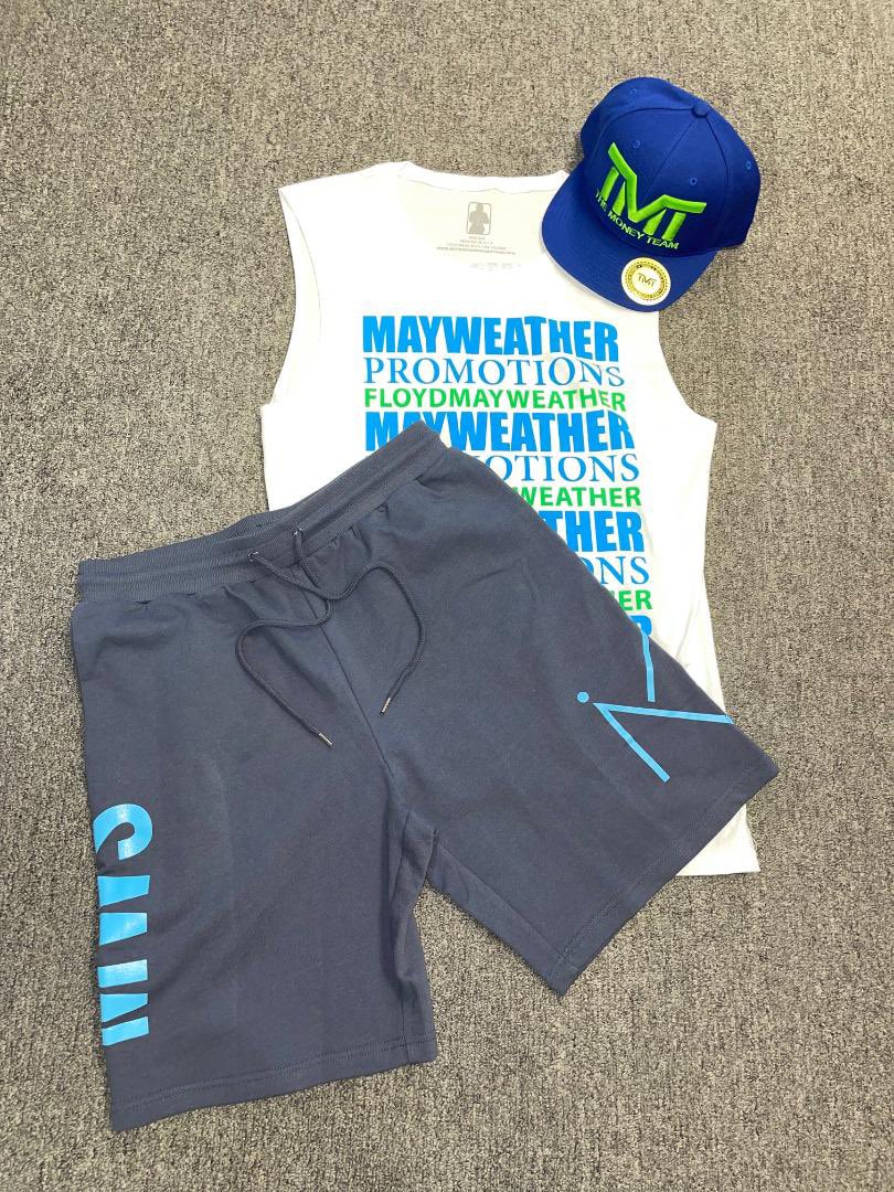 mayweathersprts's tweet photo. Mayweather Promotions muscle tee, MWS Crown Shorts and TMT Courtside Snapback hat. #FashionFriday #MWSxTMTxMP https://t.co/iDEr6ULq2I
