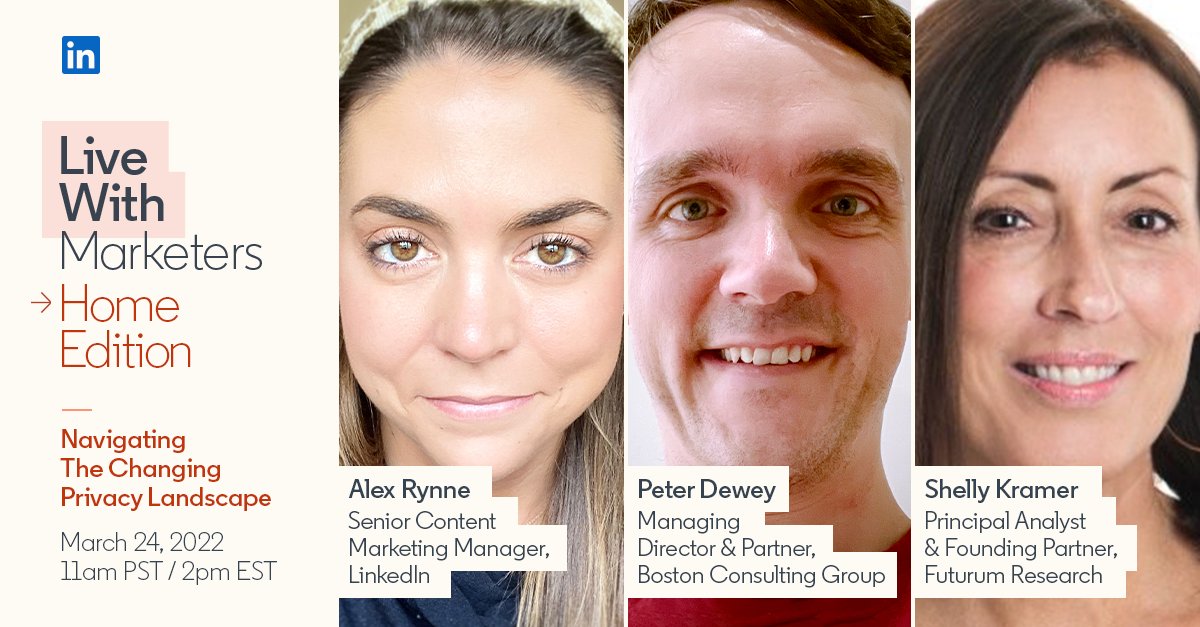 FuturumWebcast's tweet photo. Don’t miss the next #LiveWithMarketers episode with @ShellyKramer  and Managing Director &amp; Partner of Boston Consulting Group, Peter Dewey, as they break down the future identity of B2B marketing as we know it. Watch here: https://t.co/DA9wZoMOwn

March 24, 2022 at 2:00pm ET https://t.co/LUShkzksSw