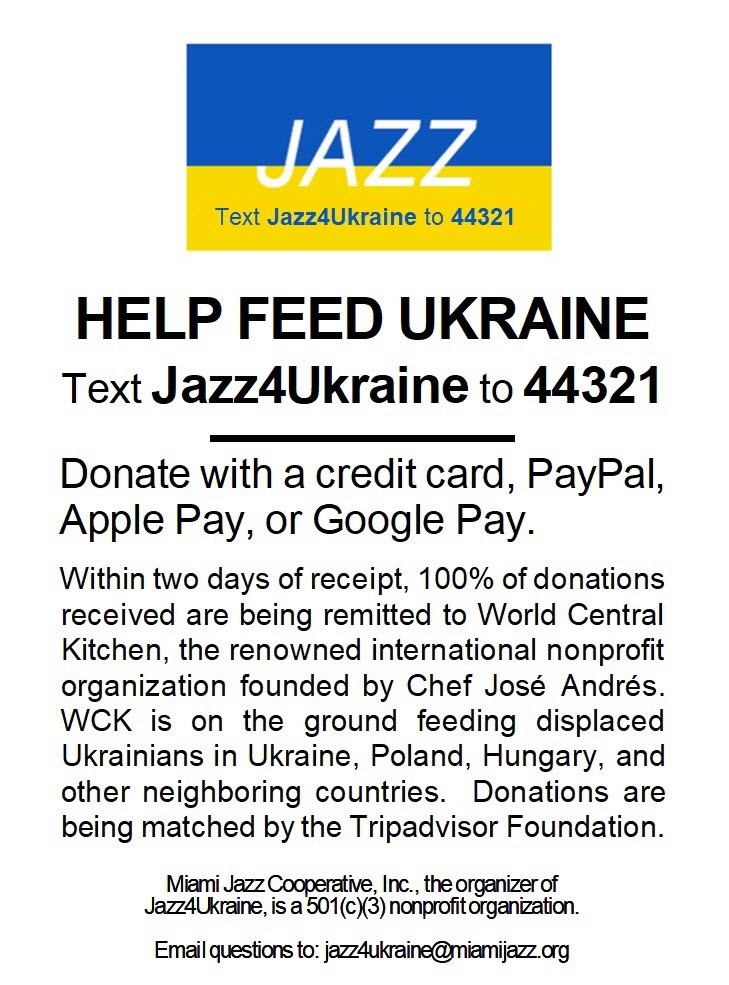 Help Feed Ukraine

Text Jazz4Ukraine to 44321