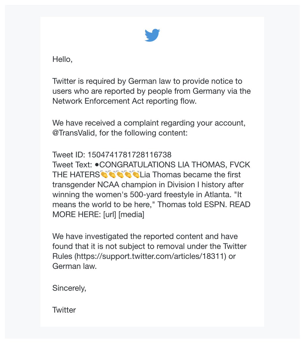 TransValid's tweet photo. βTHESE IDIOTIC TRANSPHOBIC GENDER-CRETINS ARE AT IT AGAIN!π€¬π€¬π€¬
The story of Lia Thomas's win is triggering their hateful asses, aww diddums!ππΏ NICE TRY!π€£ππ
#TransIsBeautiful #WeWouldNotBeErased #TranswomenAreWomen #NonbinaryIsValid #GirlLikeUs #TransMenAreMen #TransValid https://t.co/QAdIr6QV4G
